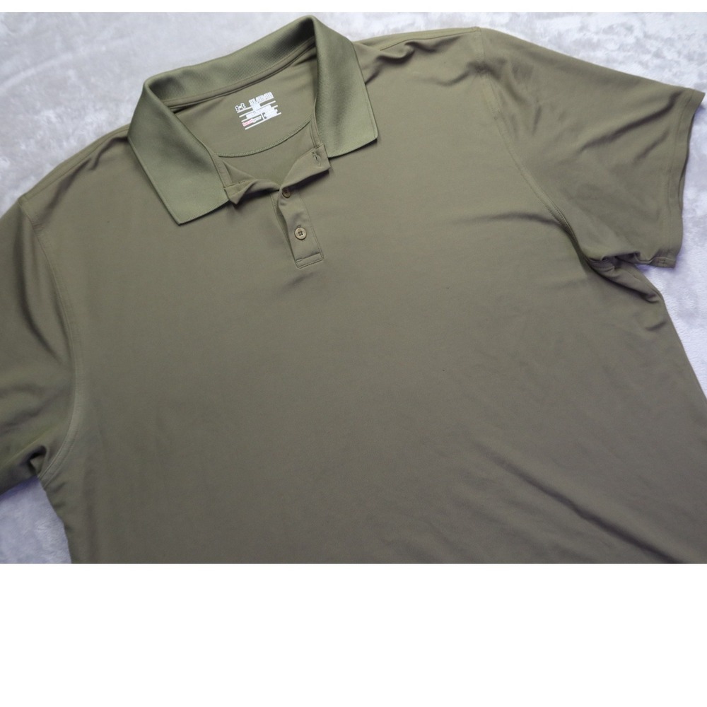 Under Armour HeatGear Men's‎ 3XL Loose Fit Polo Shirt Olive Green Short Sleeve